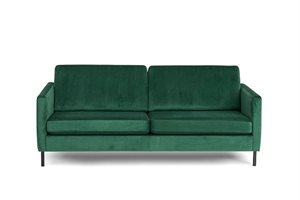 Visby sofa - Mørkegrøn velour - Stærk pris